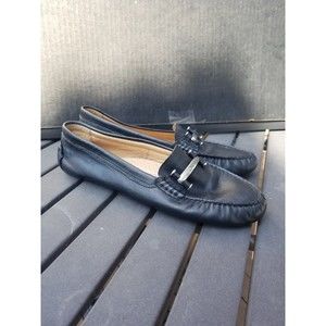Lauren Ralph Lauren Caliana Leather Driver moccasins loafers black 9.5